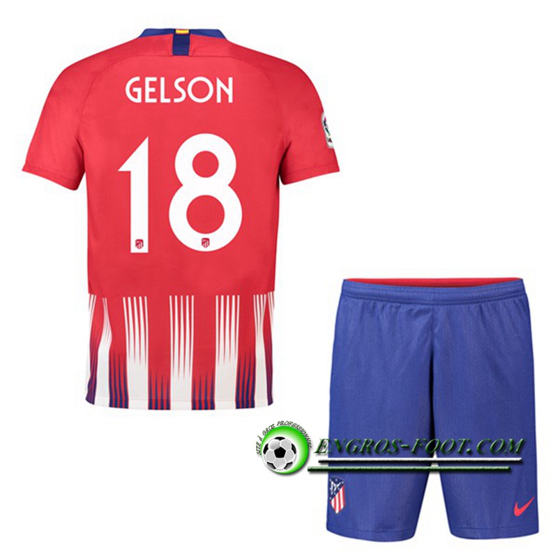 Engros-foot: Ensemble Maillot Foot Atletico Madrid Enfants 18 DIEGO COSTA Domicile 2018 2019 Rouge/Blanc Thailande