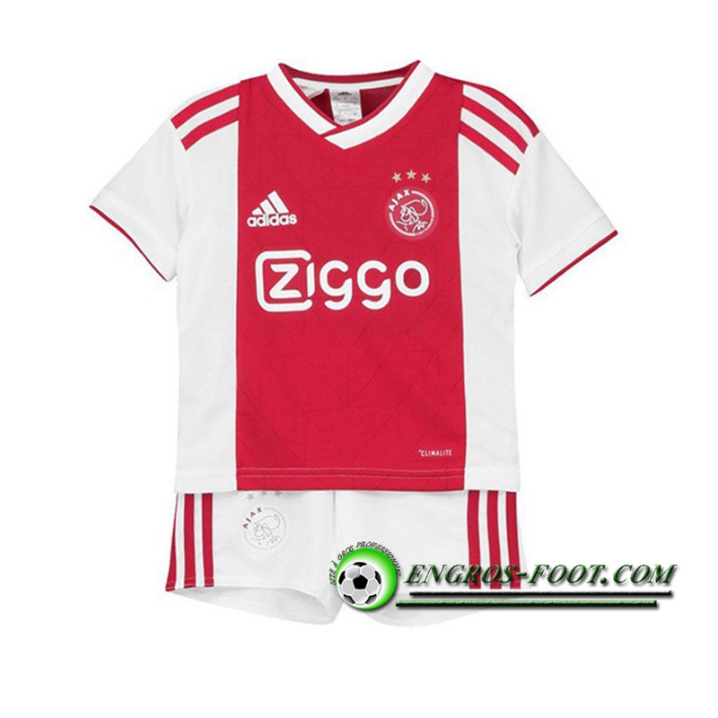 Engros-foot: Jeu Maillot de AFC Ajax Enfants Domicile 2018 2019 Rouge/Blanc Thailande