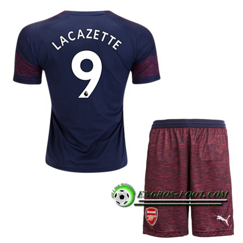 Engros-foot: Ensemble Maillot Foot Arsenal Enfants LACAZETTE 9 Exterieur 2018 2019 Bleu Marine Thailande