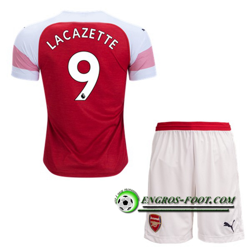 Engros-foot: Ensemble Maillot Foot Arsenal Enfants LACAZETTE 9 Domicile 2018 2019 Rouge/Blanc Thailande