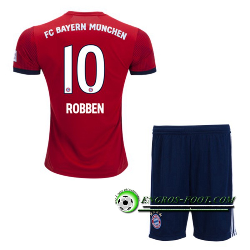 Engros-foot: Ensemble Maillot Foot Bayern Munich Enfants 10 ROBBEN Domicile 2018 2019 Rouge Thailande