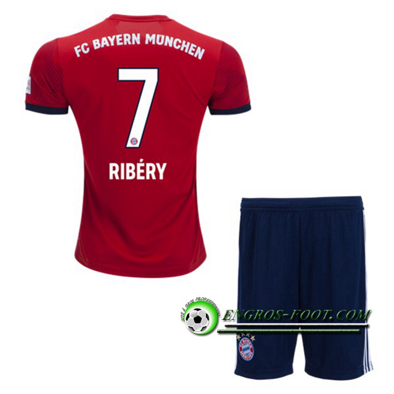 Engros-foot: Ensemble Maillot Foot Bayern Munich Enfants 7 RIBERY Domicile 2018 2019 Rouge Thailande