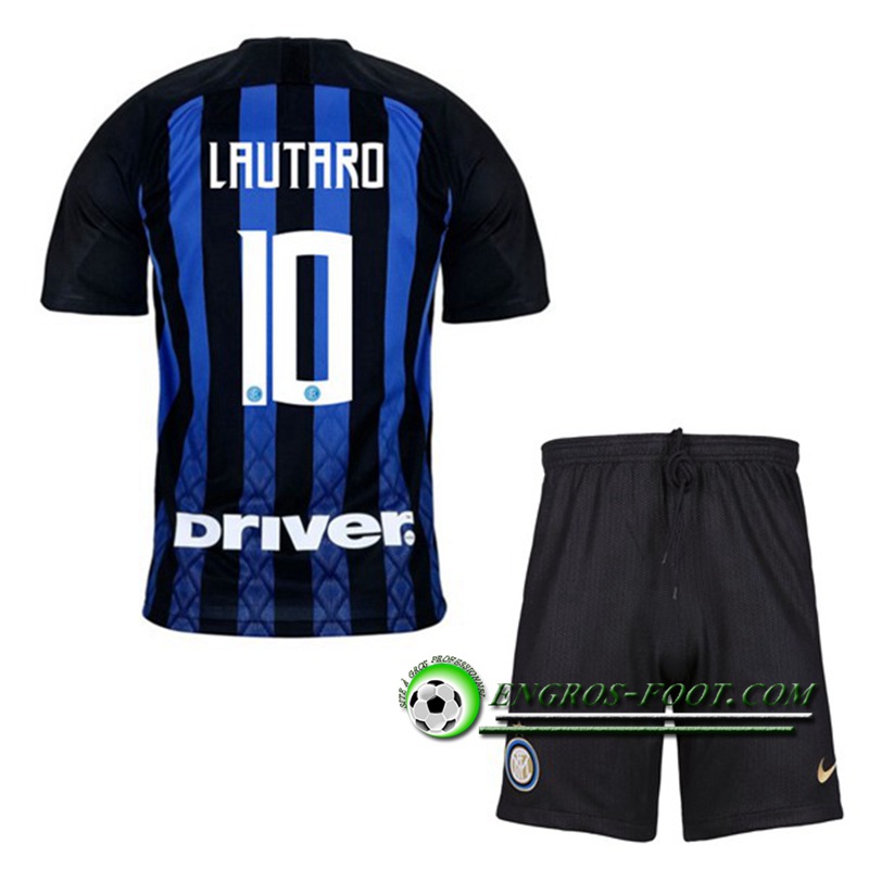 Engros-foot: Ensemble Maillot Foot Inter Milan Enfants LAUTARO 10 Domicile 2018 2019 Bleu/Noir Thailande