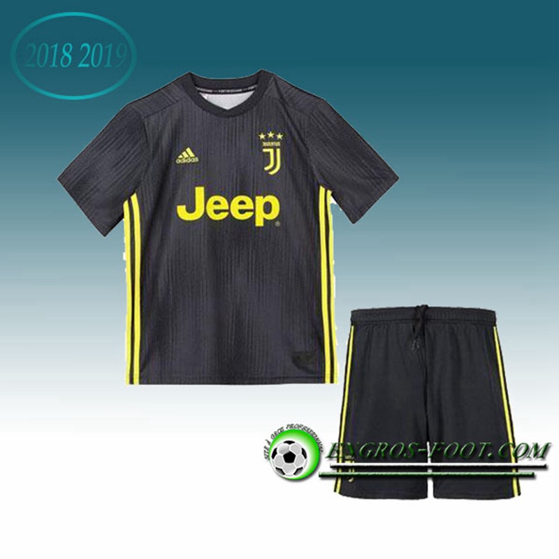 Engros-foot: Jeu Maillot de Juventus Enfants Third 2018 2019 Noir Thailande