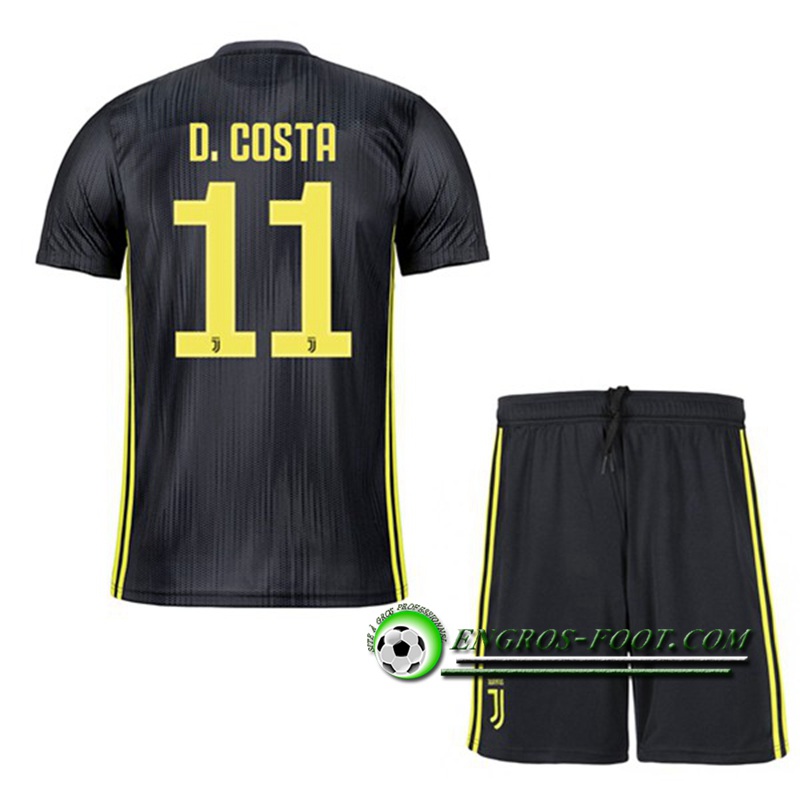 Engros-foot: Ensemble Maillot Foot Juventus Enfants D.COSTA 11 Third 2018 2019 Noir Thailande