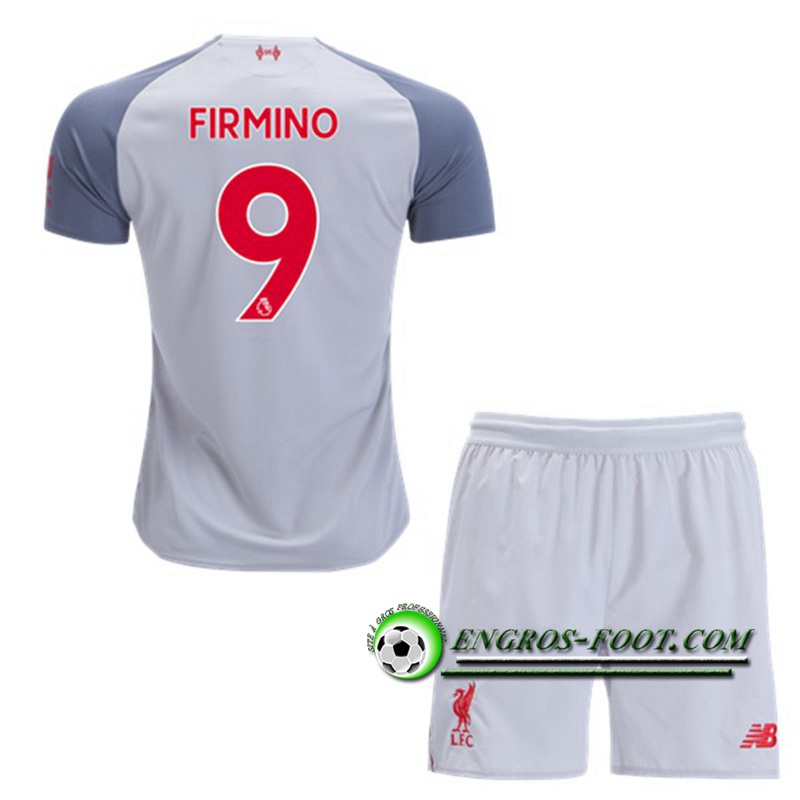 Engros-foot: Ensemble Maillot Foot FC Liverpool Enfants FIRMINO 9 Third 2018 2019 Gris Thailande