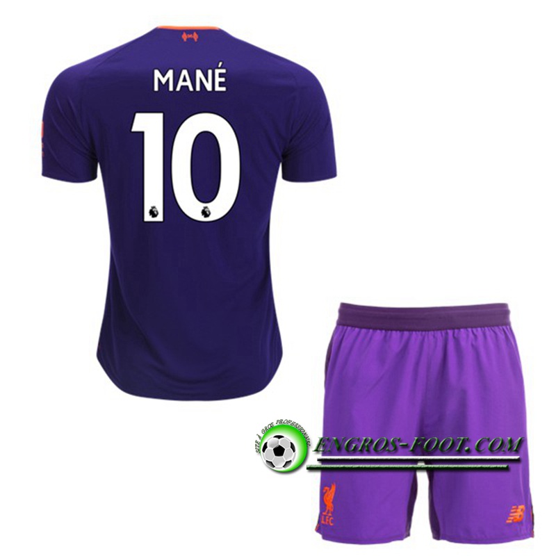 Engros-foot: Ensemble Maillot Foot FC Liverpool Enfants Mane 10 Exterieur 2018 2019 Pourpre Thailande