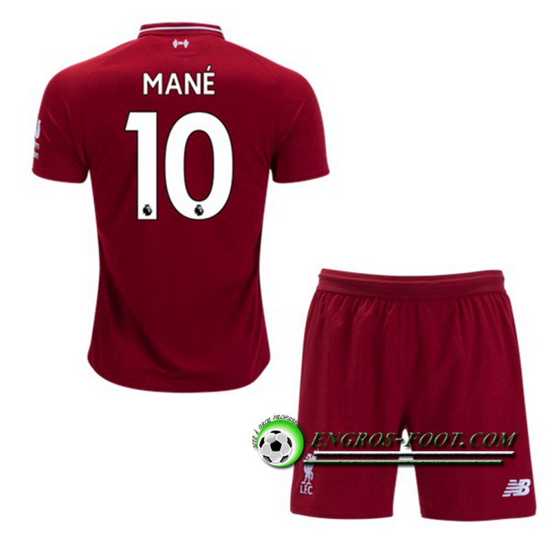 Engros-foot: Ensemble Maillot Foot FC Liverpool Enfants Mane 10 Domicile 2018 2019 Rouge Thailande