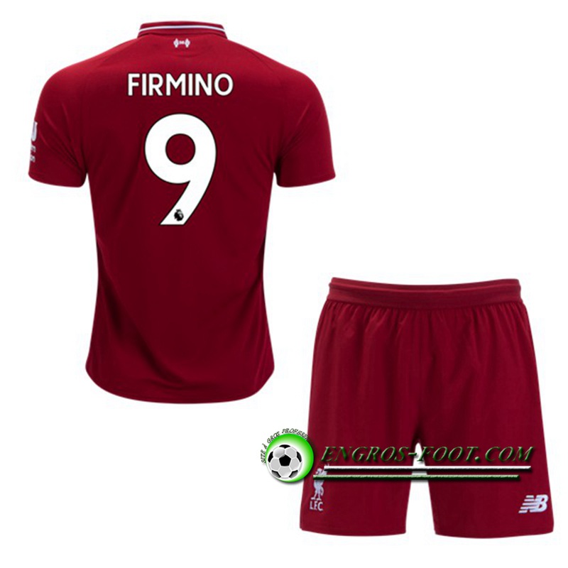 Engros-foot: Ensemble Maillot Foot FC Liverpool Enfants FIRMINO 9 Domicile 2018 2019 Rouge Thailande