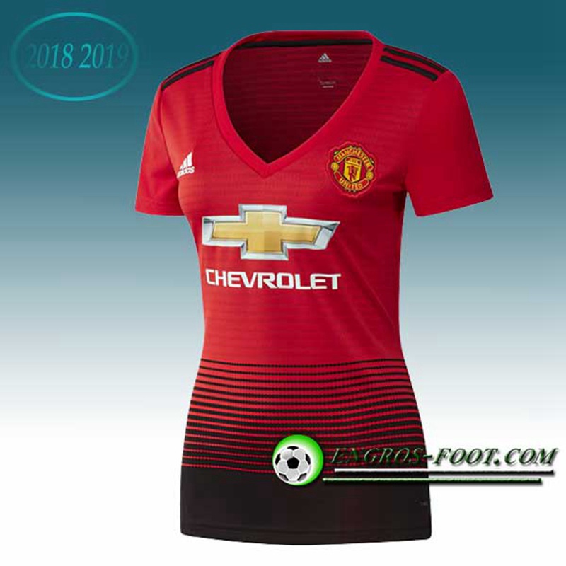 Engros-foot: Jeu Maillot de Manchester United Femme Domicile 2018 2019 Rouge Thailande