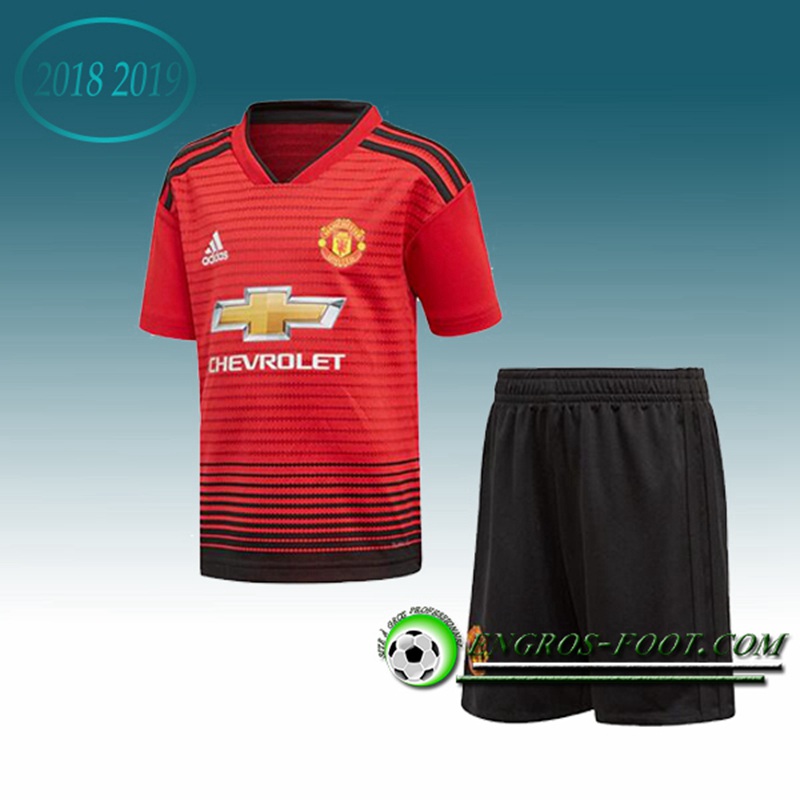 Engros-foot: Jeu Maillot de Manchester United Enfants Domicile 2018 2019 Rouge Thailande