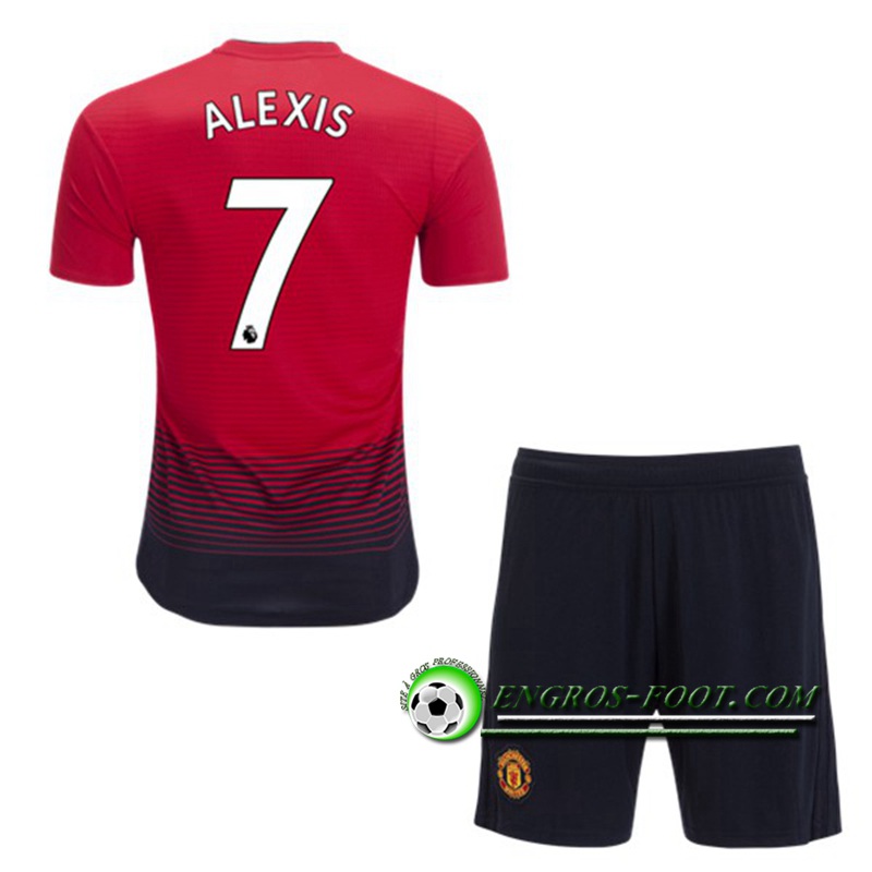 Engros-foot: Ensemble Maillot Foot Manchester United Enfants 7 ALEXIS Domicile 2018 2019 Rouge Thailande