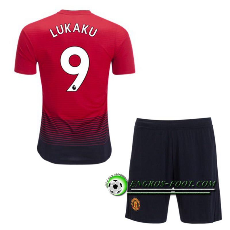 Engros-foot: Ensemble Maillot Foot Manchester United Enfants 9 LUKAKU Domicile 2018 2019 Rouge Thailande