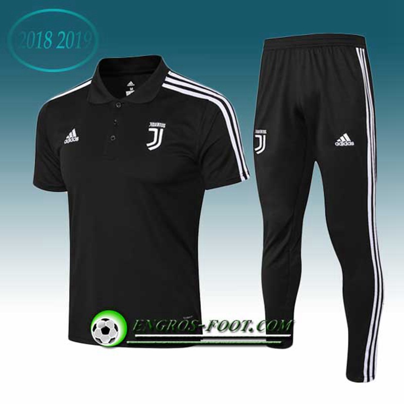 Engros-foot: Ensemble Polo Juventus + Pantalon Noir 2018-2019 Thailande