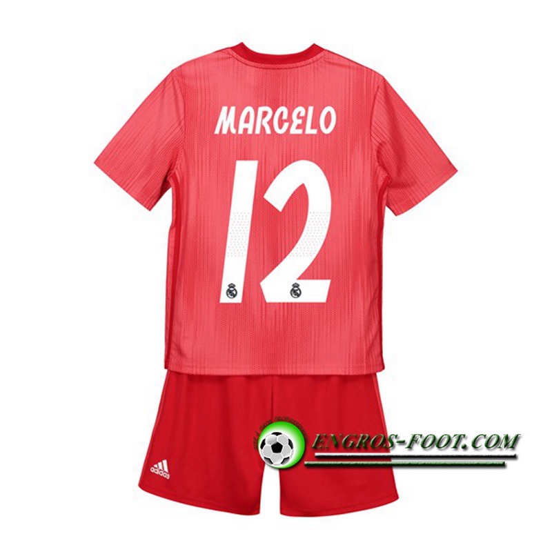 Engros-foot: Ensemble Maillot Foot Real Madrid Enfants 12 MARCELO Third 2018 2019 Rouge Thailande