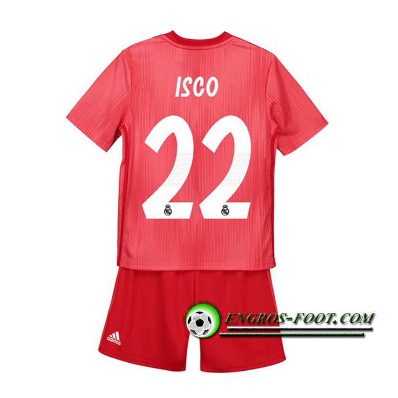 Engros-foot: Ensemble Maillot Foot Real Madrid Enfants 22 ISCO Third 2018 2019 Rouge Thailande