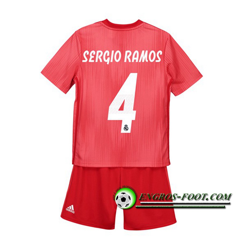 Engros-foot: Ensemble Maillot Foot Real Madrid Enfants SERGIO RAMOS 4 Third 2018 2019 Rouge Thailande