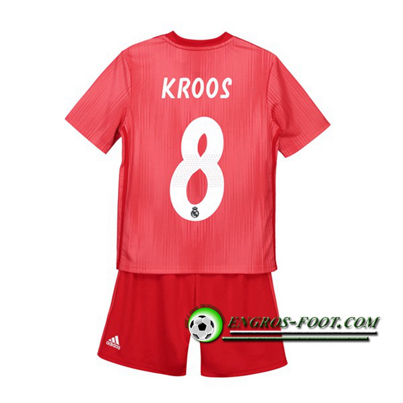 Engros-foot: Ensemble Maillot Foot Real Madrid Enfants 8 KROOS Third 2018 2019 Rouge Thailande