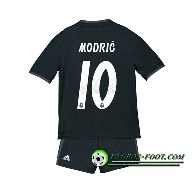 Engros-foot: Ensemble Maillot Foot Real Madrid Enfants 10 MODRIC Exterieur 2018 2019 Noir Thailande