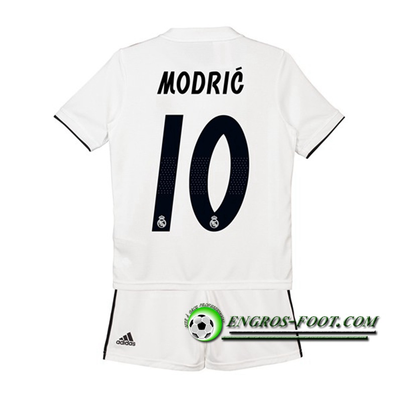 Engros-foot: Ensemble Maillot Foot Real Madrid Enfants 10 MODRIC Domicile 2018 2019 Blanc Thailande