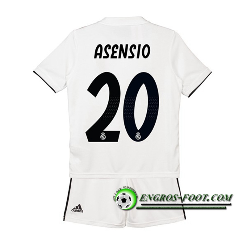 Engros-foot: Ensemble Maillot Foot Real Madrid Enfants 20 ASENSIO Domicile 2018 2019 Blanc Thailande