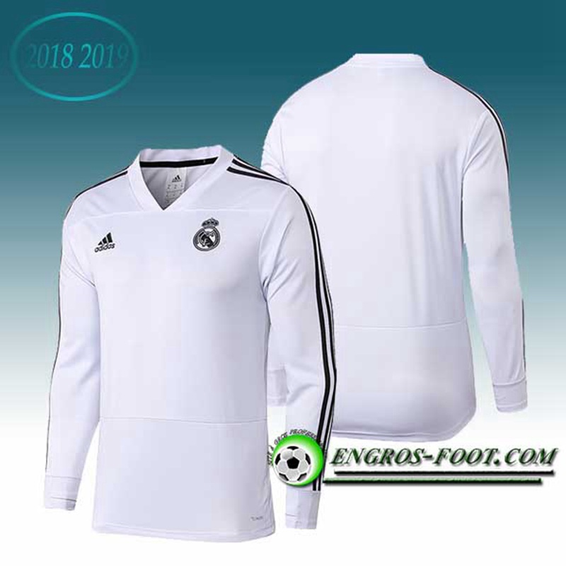 Engros-foot: Sweatshirt Training Real Madrid Blanc 2018-2019 Thailande