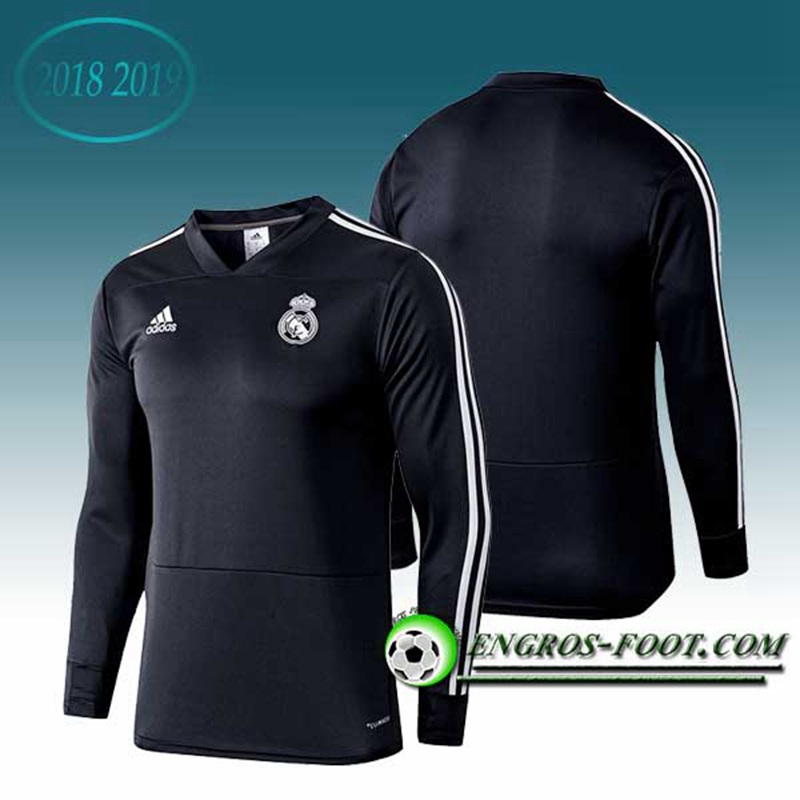 Engros-foot: Sweatshirt Training Real Madrid Noir 2018-2019 Thailande