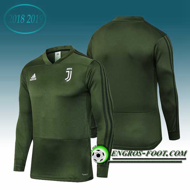 Engros-foot: Sweatshirt Training Juventus Armée Verte 2018-2019 Thailande