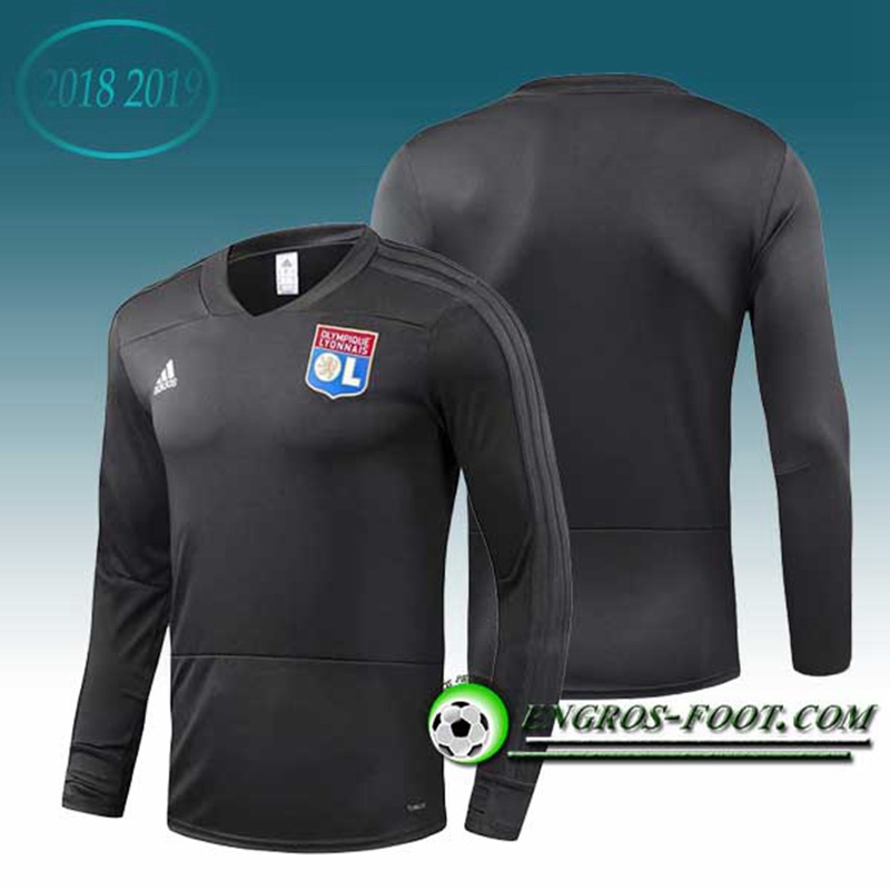 Engros-foot: Sweatshirt Training Lyon OL Noir 2018-2019 Thailande