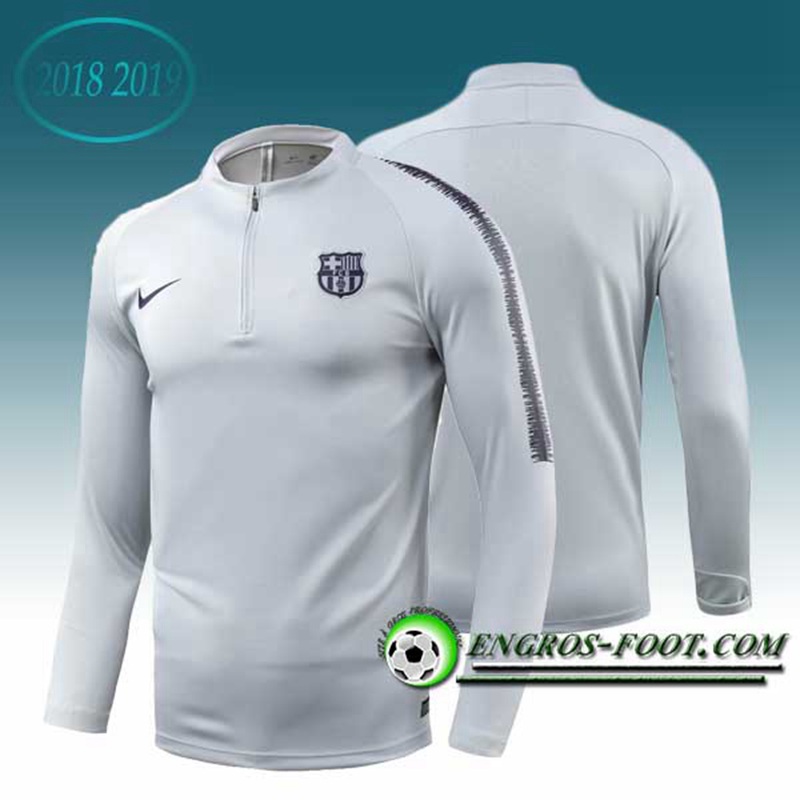 Engros-foot: Sweatshirt Training FC Barcelone Gris/Blanc 2018-2019 Thailande