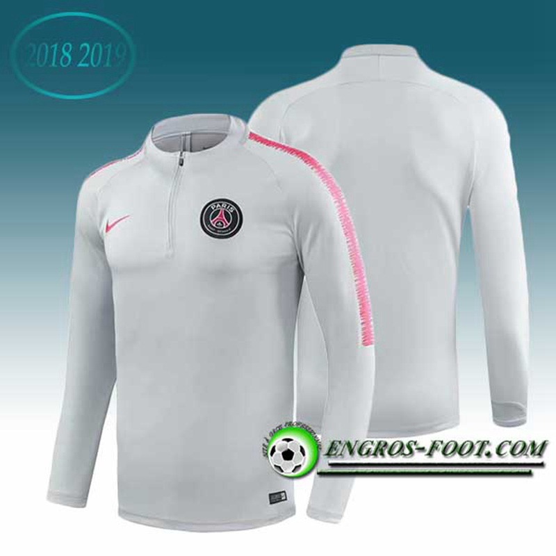 Engros-foot: Sweatshirt Training PSG Gris/Blanc 2018-2019 Thailande