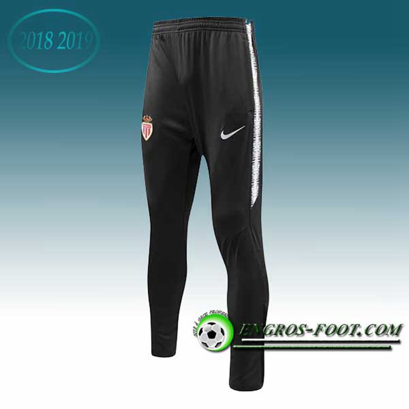 Engros-foot: Training Pantalon Foot AS Monaco Noir 2018-2019 Thailande