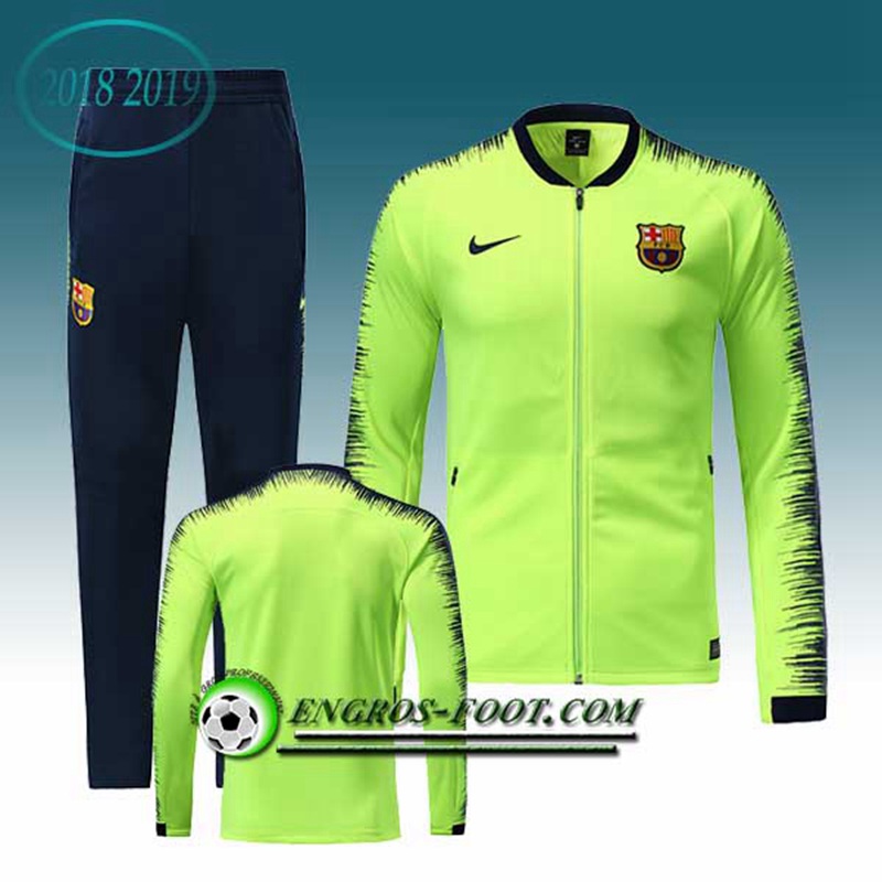 Engros-foot: Ensemble Survetement Foot - Veste FC Barcelone Vert 2018-2019 Thailande