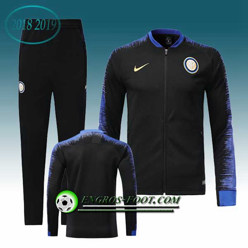 Engros-foot: Ensemble Survetement Foot - Veste Inter Milan Noir 2018-2019 Thailande