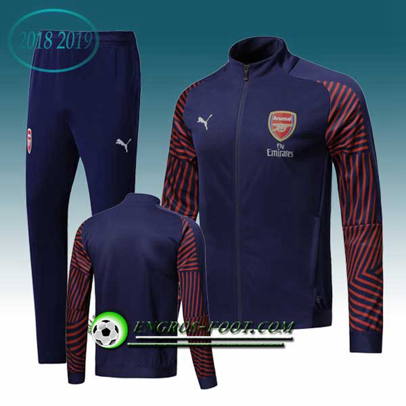 Engros-foot: Ensemble Survetement Foot - Veste Arsenal Bleu Fonce 2018-2019 Thailande