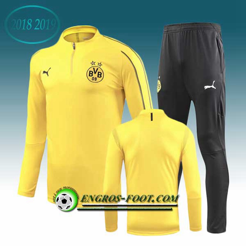 Engros-foot: Ensemble Survetement Foot Dortmund BVB Jaune 2018-2019 Thailande