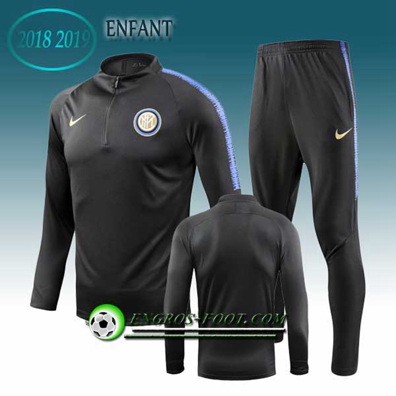 Engros-foot: Ensemble Survetement Foot Inter Milan Enfant Noir 2018-2019 Thailande