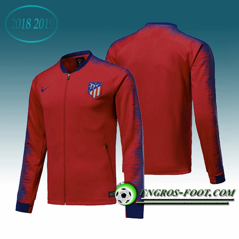 Engros-foot: Veste Foot Atletico Madrid Rouge/Bleu 2018-2019 Thailande