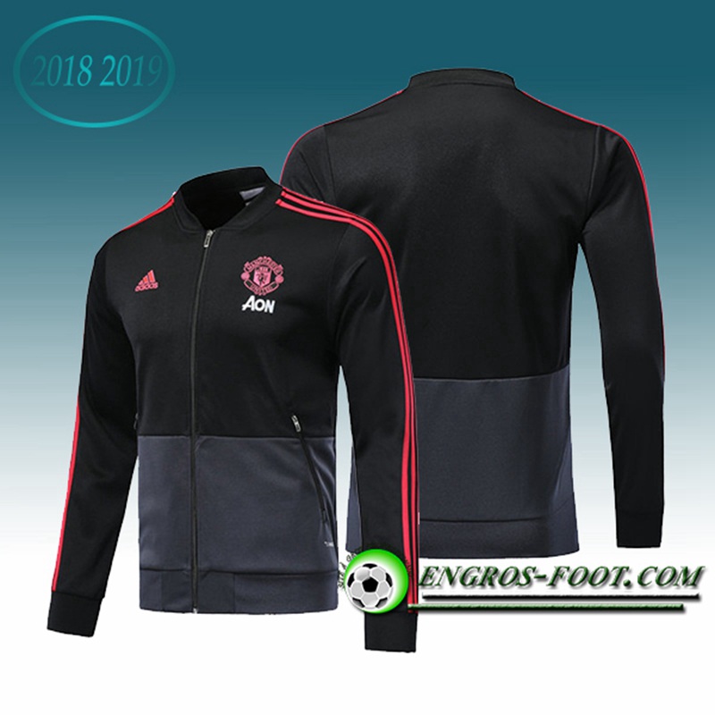 Engros-foot: Veste Foot Manchester United Noir/Gris 2018-2019 Thailande