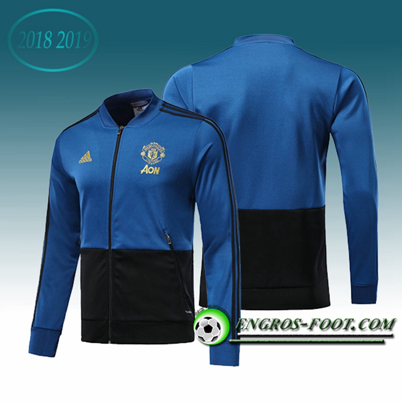 Engros-foot: Veste Foot Manchester United Bleu/Noir 2018-2019 Thailande