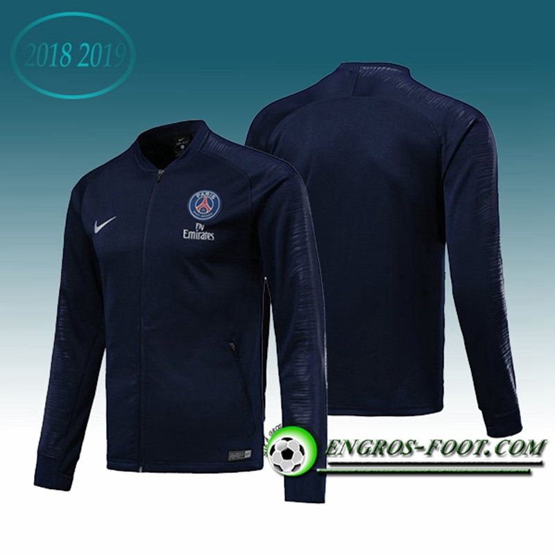 Engros-foot: Veste Foot PSG Bleu Fonce 2018-2019 Thailande