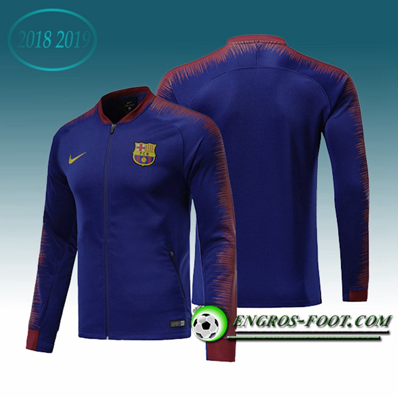 Engros-foot: Veste Foot FC Barcelone Bleu Fonce 2018-2019 Thailande