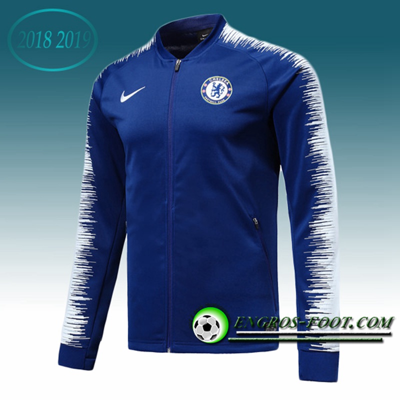 Engros-foot: Veste Foot FC Chelsea Bleu/Blanc 2018-2019 Thailande