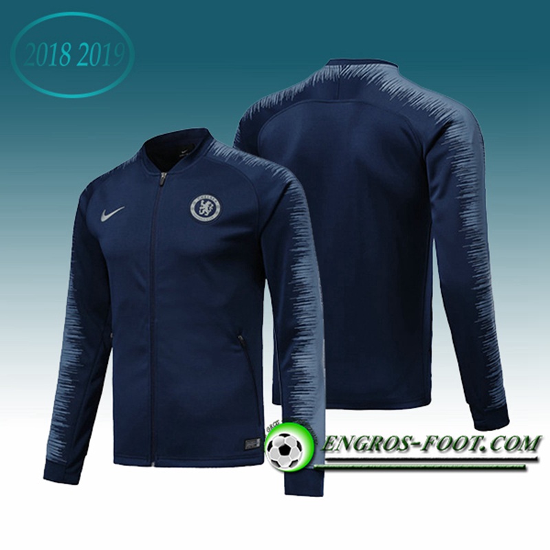 Engros-foot: Veste Foot FC Chelsea Bleu Fonce 2018-2019 Thailande