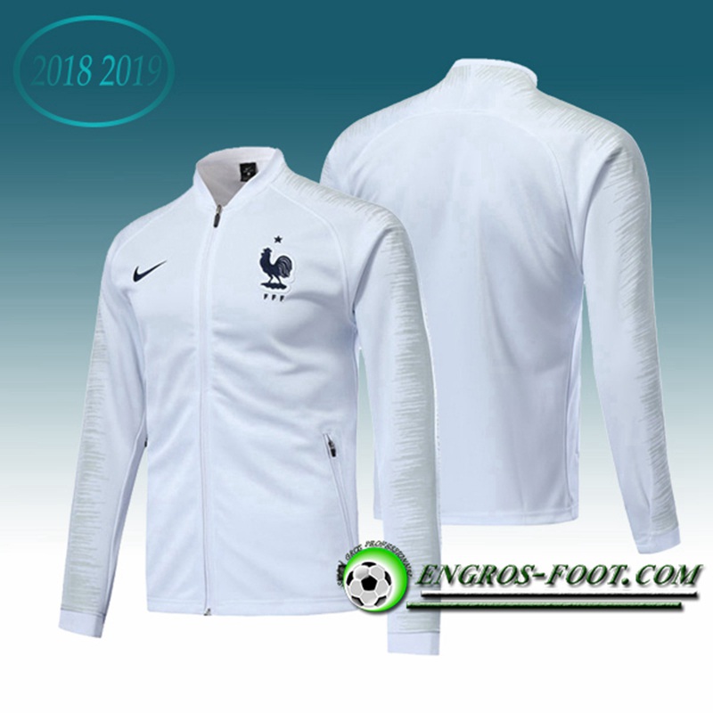 Engros-foot: Veste Foot France Blanc 2018-2019 Thailande