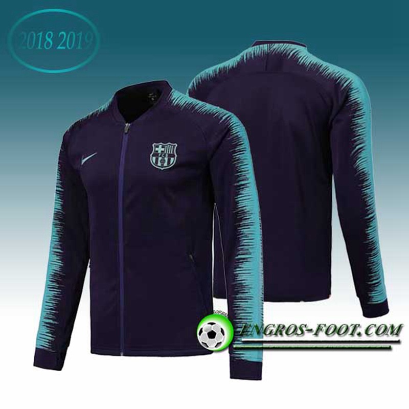 Engros-foot: Veste Foot FC Barcelone Noir/Bleu 2018-2019 Thailande