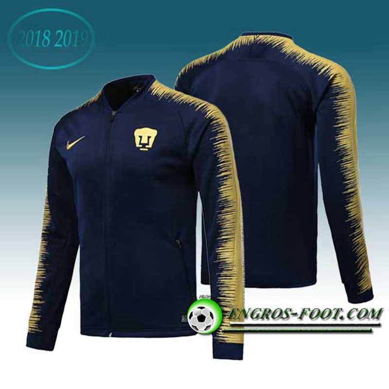 Engros-foot: Veste Foot Pumas UNAM Fonce/Jaune 2018-2019 Thailande