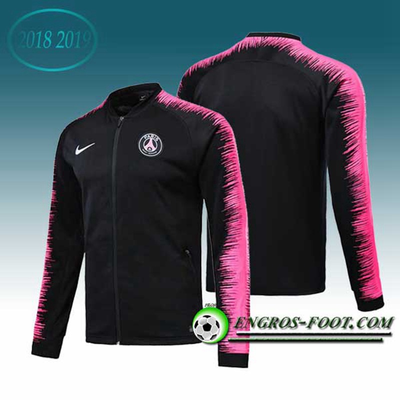 Engros-foot: Veste Foot PSG Noir/Rose 2018-2019 Thailande