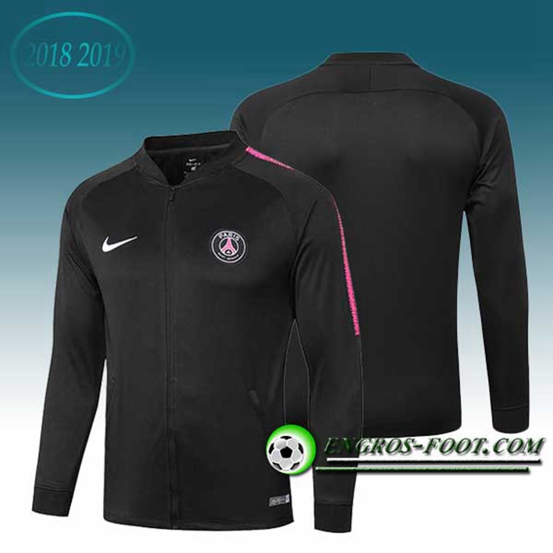 Engros-foot: Veste Foot PSG Noir 2018-2019 Thailande