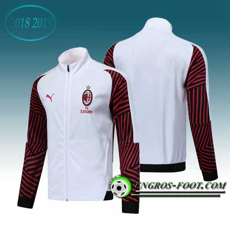 Engros-foot: Veste Foot Milan AC Blanc/Rouge 2018-2019 Thailande